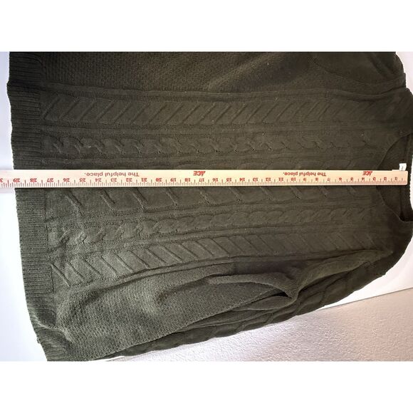 J. Jill Women’s Olive Green Chenille Cable Knit Sweater Size LT L Tall Large - Picture 6 of 8